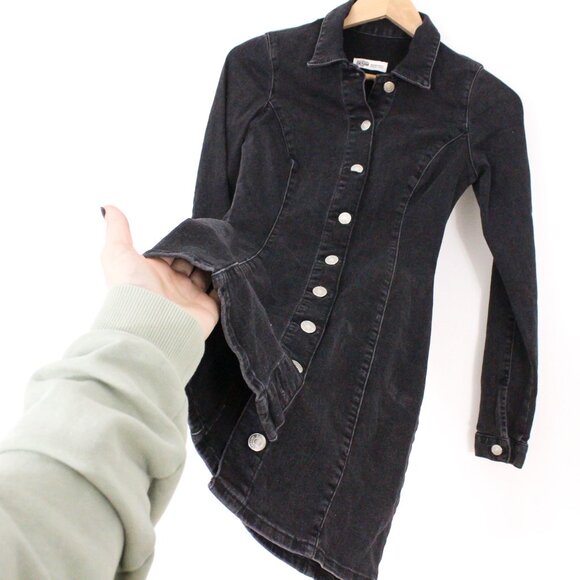 *Zara Authentic Denim TRF Charcoal Dress - Picture 4 of 6